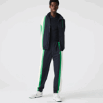 Lacoste calça esportiva color block leve e repelente à água homens azul marinho branco verde 19v 88BL1180 - Image 6