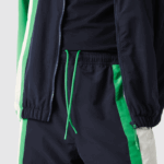 Lacoste calça esportiva color block leve e repelente à água homens azul marinho branco verde 19v 88BL1180 - Image 7
