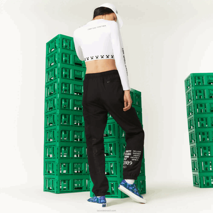 Lacoste calça esportiva de náilon live x minecraft homens preto 031 88BL1175 - Image 3