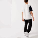Lacoste calça esportiva de tafetá com tecelagem de diamante homens preto 031 88BL1113 - Image 3