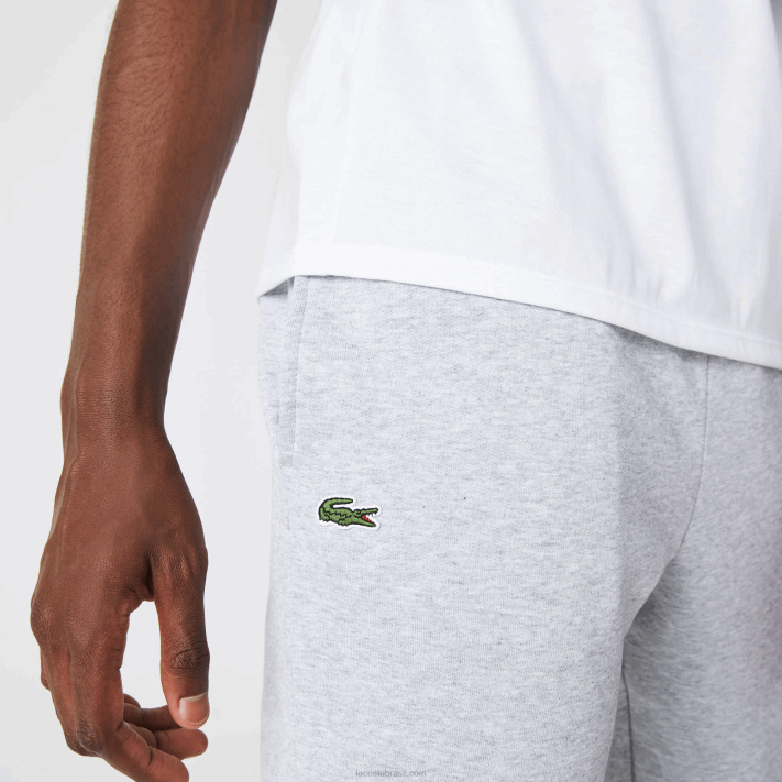 Lacoste calça esportiva de tênis de lã de algodão homens chine cinza cca 88BL1204 - Image 7