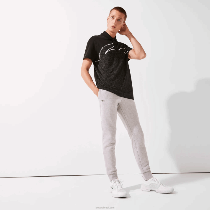 Lacoste calça esportiva de tênis de lã de algodão homens chine cinza cca 88BL1204 - Image 1
