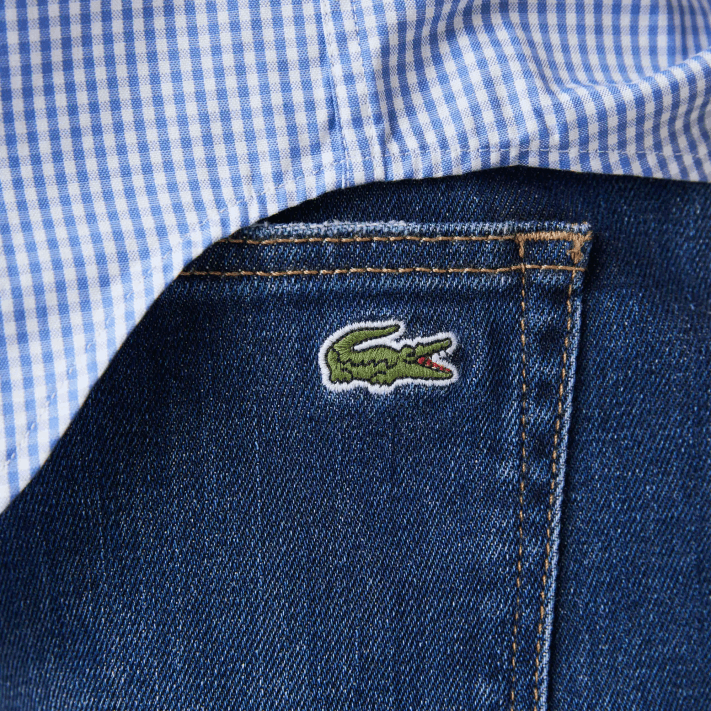 Lacoste calça jeans slim fit de algodão homens azul mk9 88BL419 - Image 5