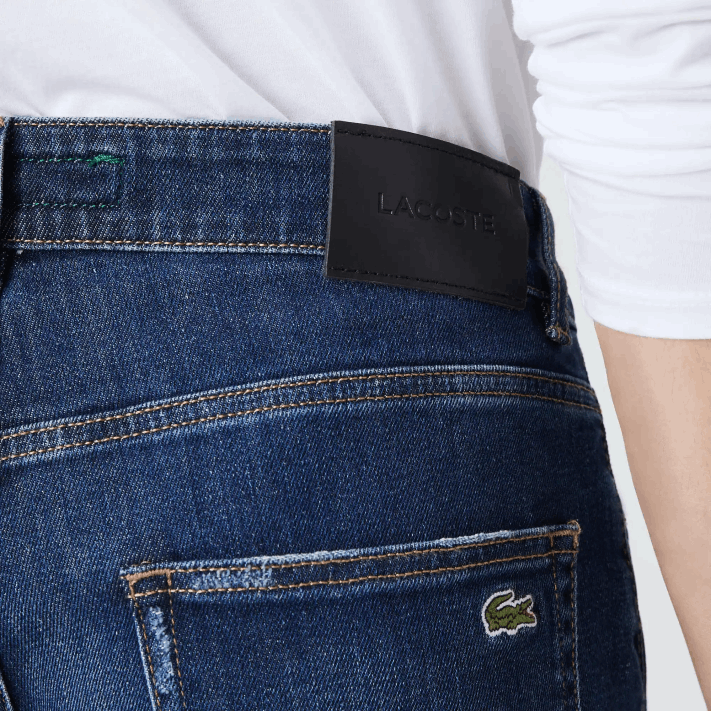 Lacoste calça jeans slim fit de algodão homens azul mk9 88BL419 - Image 8