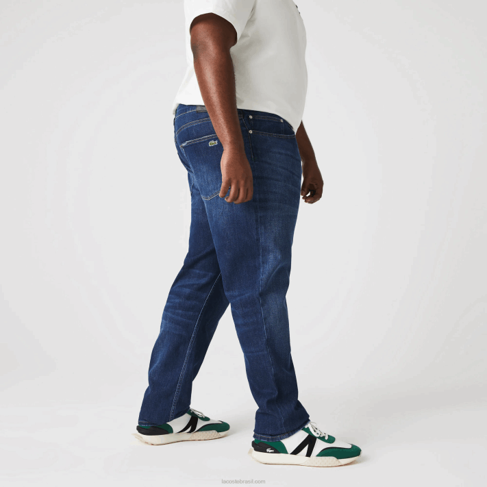 Lacoste calça jeans slim fit de algodão homens azul mk9 88BL419 - Image 10
