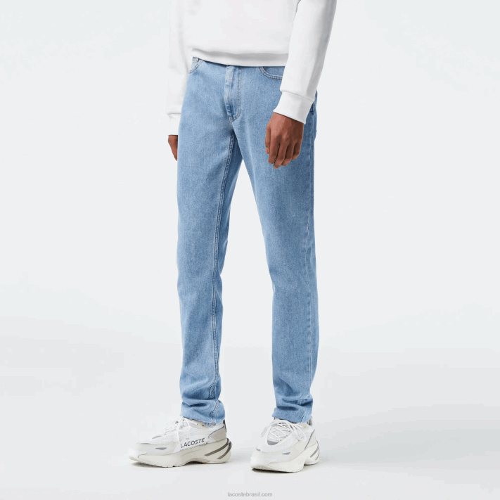 Lacoste calça jeans slim fit de algodão homens mku azul 88BL418 - Image 2