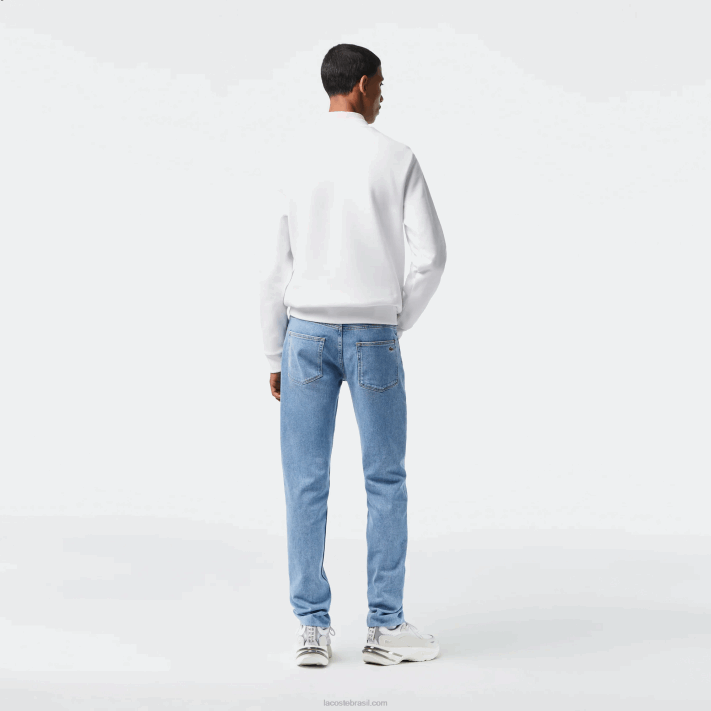Lacoste calça jeans slim fit de algodão homens mku azul 88BL418 - Image 3