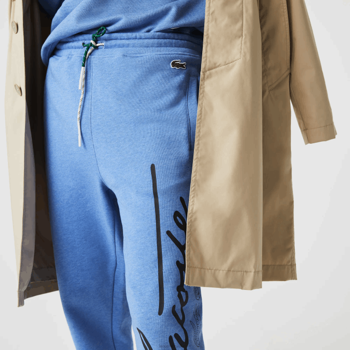 Lacoste calça jogging de lã de algodão com estampa de crocodilo e assinatura homens chine azul hg3 88BL1067 - Image 7