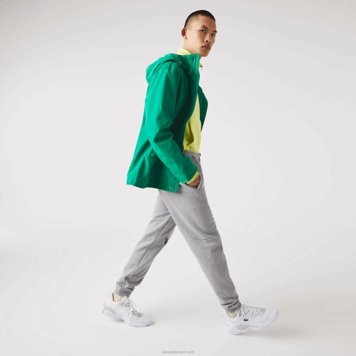 Lacoste calça jogging de lã de algodão com estampa de crocodilo e assinatura homens lombo cinza 4jv 88BL1065 - Image 2