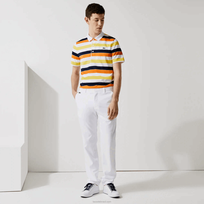 Lacoste calças chino esportivas de golfe homens branco 001 88BL1641 - Image 2