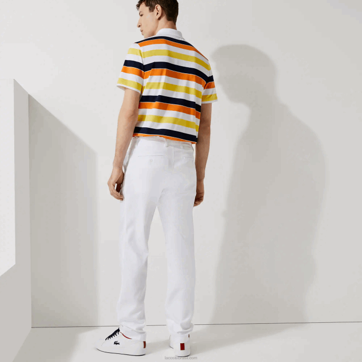 Lacoste calças chino esportivas de golfe homens branco 001 88BL1641 - Image 3