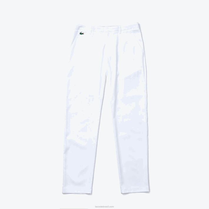 Lacoste calças chino esportivas de golfe homens branco 001 88BL1641 - Image 5