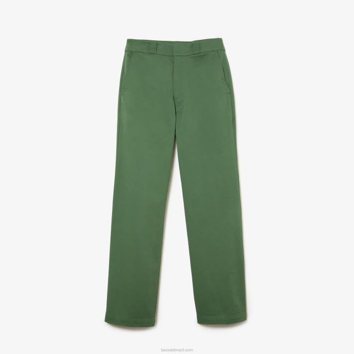 lacoste_calcas_de_gabardine_elasticas_mulheres_verde_caqui_kx5_88bl2457.jpg Lacoste calças de gabardine elásticas mulheres verde caqui kx5 88BL2457 - Image 1