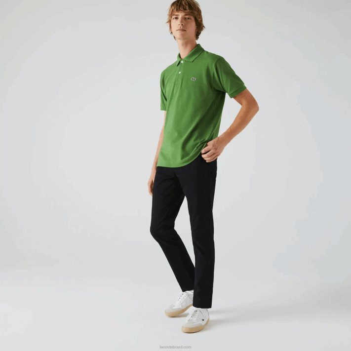 Lacoste calças de gabardine elásticas slim fit homens preto 031 88BL548 - Image 2