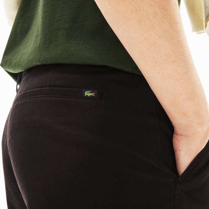 Lacoste calças de gabardine elásticas slim fit homens preto 031 88BL548 - Image 6