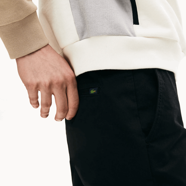 Lacoste calças de gabardine elásticas slim fit homens preto 031 88BL548 - Image 7