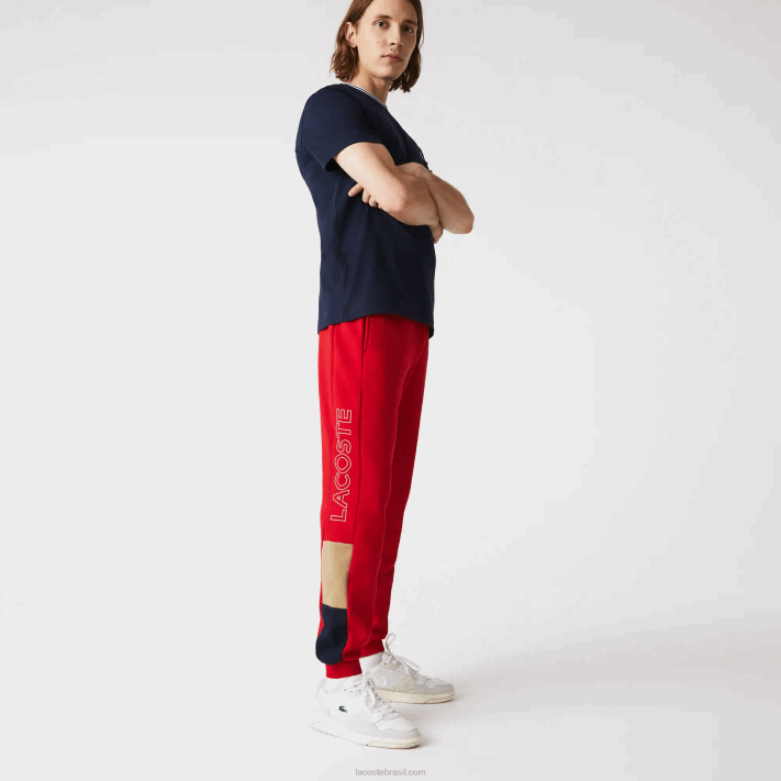 lacoste_calcas_de_jogging_de_la_colorblock_de_marca_homens_vermelho_bege_azul_marinho_1fu_88bl1109.png Lacoste calças de jogging de lã colorblock de marca homens vermelho bege azul marinho 1fu 88BL1109 - Image 1