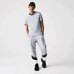 Lacoste calças de jogging de lã colorblock listradas de assinatura homens chine cinza preto branco sj1 88BL1148 - Image 2