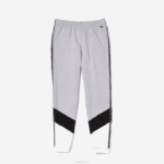 Lacoste calças de jogging de lã colorblock listradas de assinatura homens chine cinza preto branco sj1 88BL1148 - Image 5