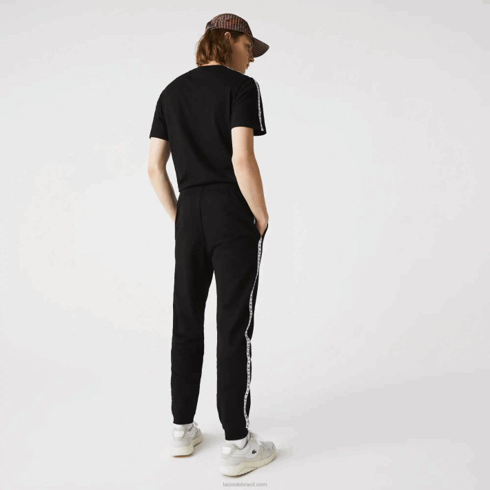 Lacoste calças de jogging de lã colorblock listradas de assinatura homens preto 8vm 88BL1147 - Image 3