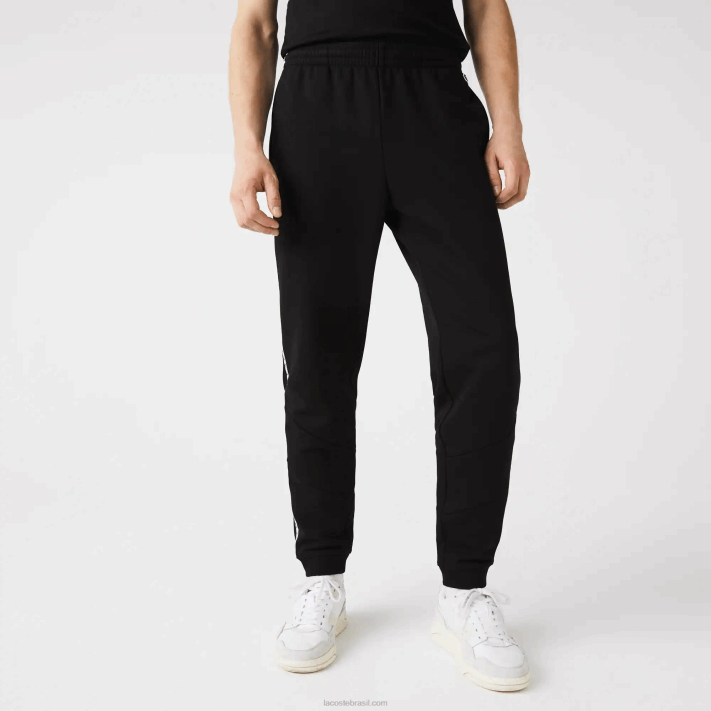 Lacoste calças de jogging de lã colorblock listradas de assinatura homens preto 8vm 88BL1147 - Image 5