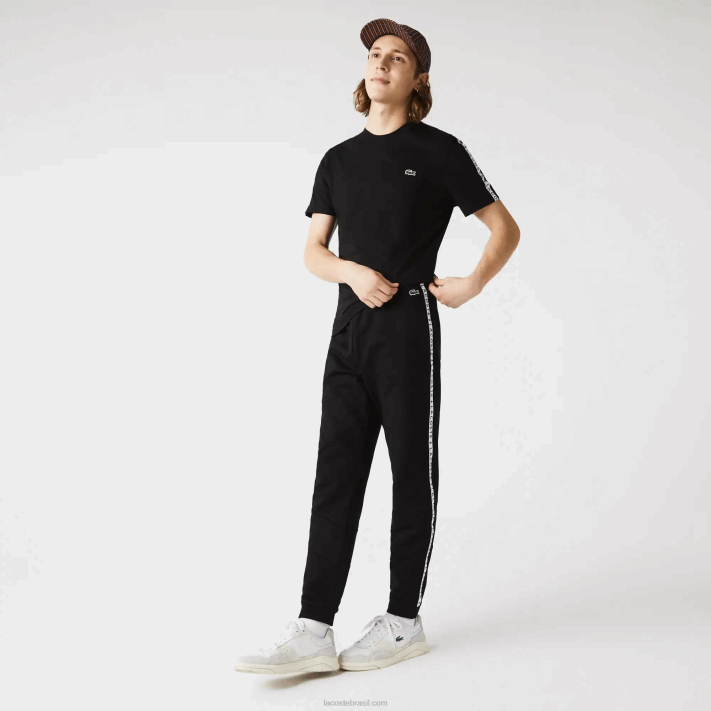 Lacoste calças de jogging de lã colorblock listradas de assinatura homens preto 8vm 88BL1147 - Image 1