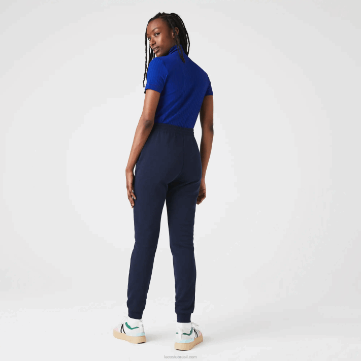 Lacoste calças de jogging de lã leve mulheres azul marinho 166 88BL2593 - Image 3