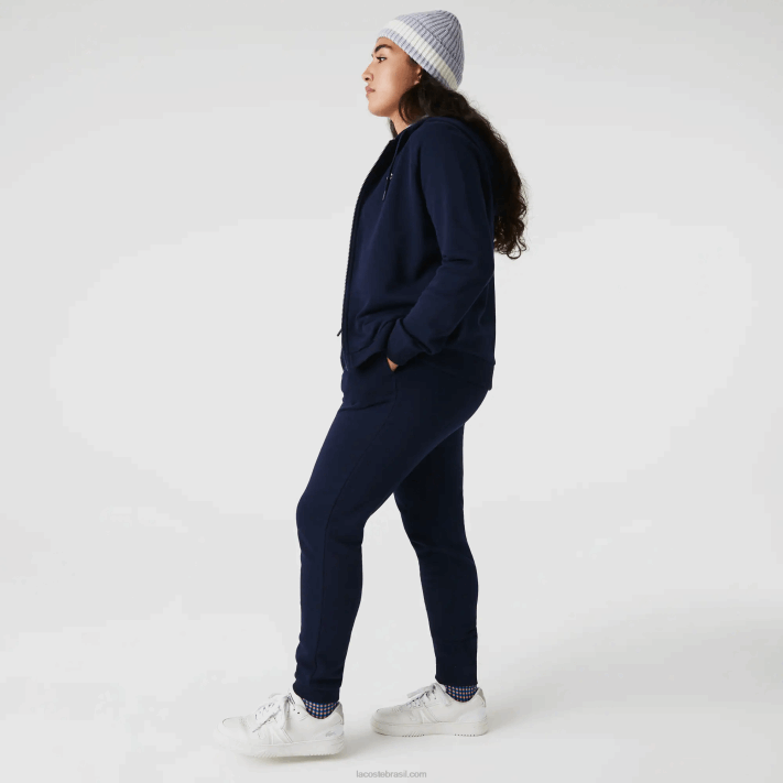 Lacoste calças de jogging de lã leve mulheres azul marinho 166 88BL2593 - Image 7