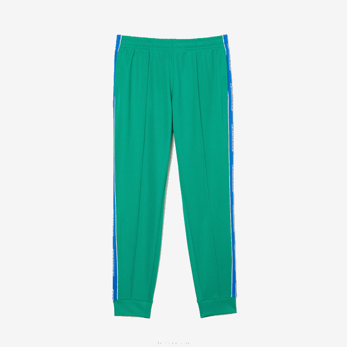Lacoste calças de treino com bandas de contraste de herança homens verde hd2 88BL1068 - Image 4