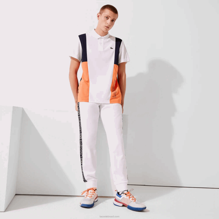 Lacoste calças de treino de bandas de marca esportiva homens branco laranja azul marinho asr 88BL1120 - Image 2