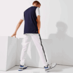 Lacoste calças de treino de bandas de marca esportiva homens branco laranja azul marinho asr 88BL1120 - Image 3