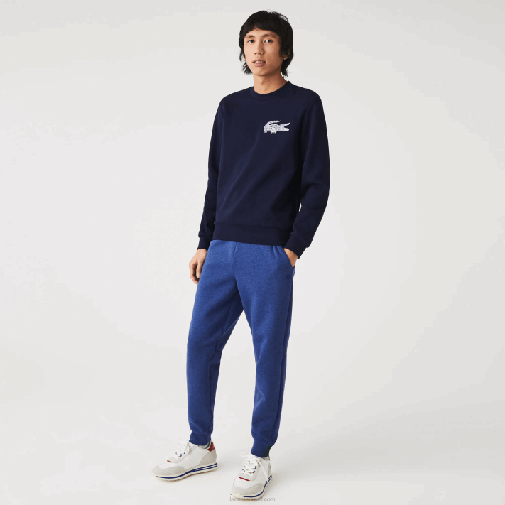lacoste_calcas_de_treino_de_mistura_de_algodao_mesclado_slim_fit_homens_chine_azul_hjd_88bl1140.png Lacoste calças de treino de mistura de algodão mesclado slim fit homens chine azul hjd 88BL1140 - Image 1