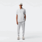 Lacoste calças de treino de mistura de algodão mesclado slim fit homens chine cinza cca 88BL1006