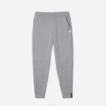 Lacoste calças de treino de mistura de algodão mesclado slim fit homens lombo cinza 4jv 88BL1005 - Image 5
