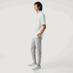 Lacoste calças de treino de mistura de algodão mesclado slim fit homens lombo cinza 4jv 88BL1005 - Image 6