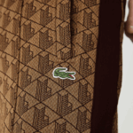 Lacoste calças de treino jacquard com monograma vivo homens bege bordeaux mkj 88BL1186 - Image 8