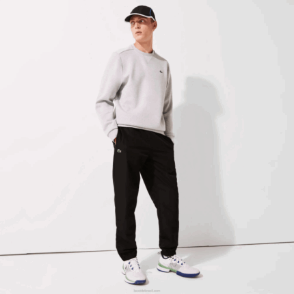 Lacoste calças esportivas de tecido leve homens preto 031 88BL550