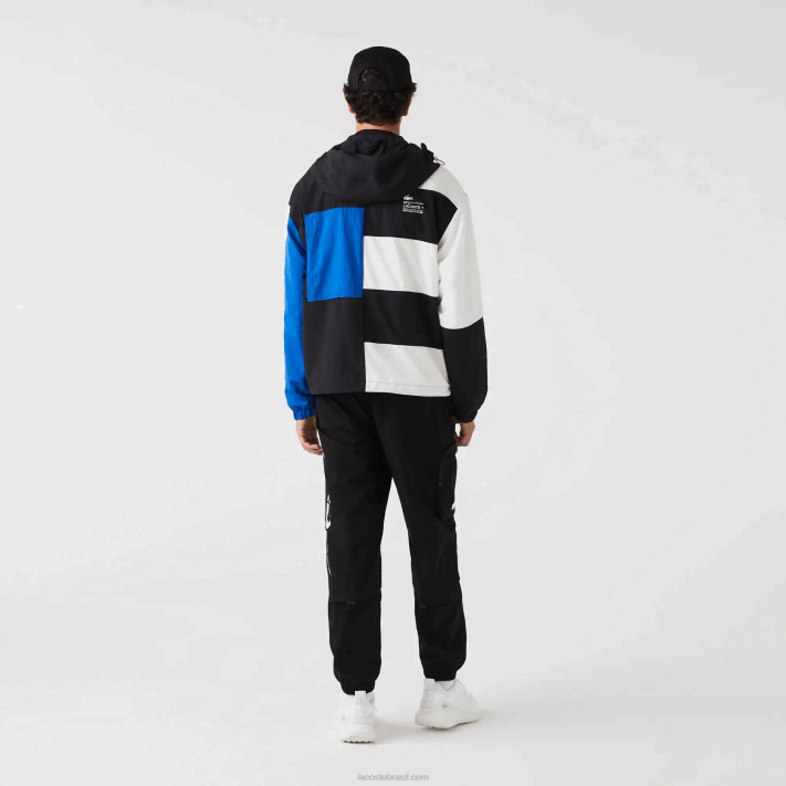 Lacoste calças esportivas oversized contrastantes homens preto 031 88BL1003 - Image 4