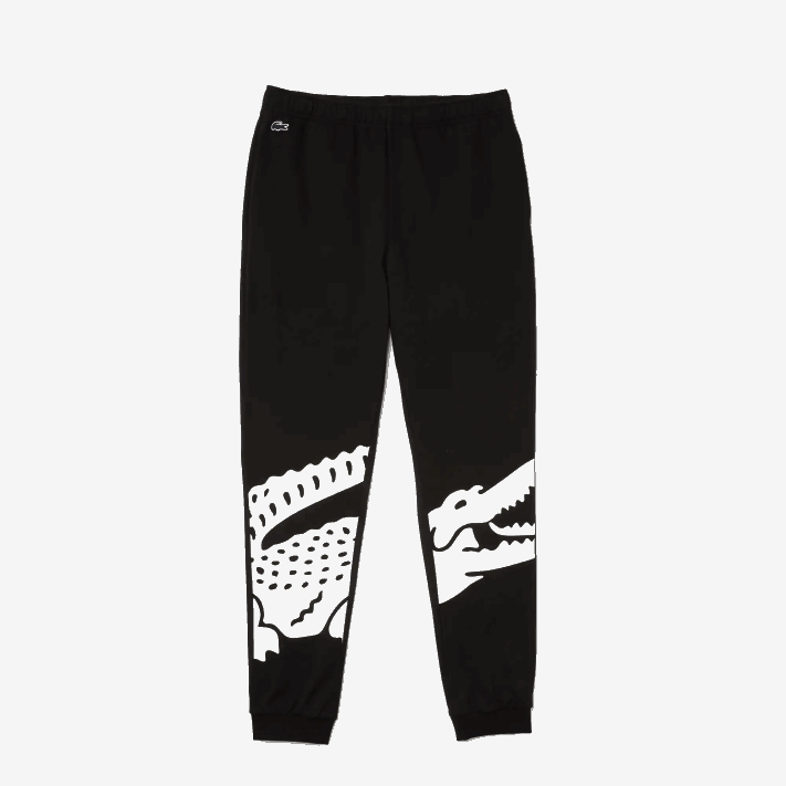 Lacoste calças internas de mistura de lã de algodão com design de crocodilo homens preto branco 258 88BL1469 - Image 5