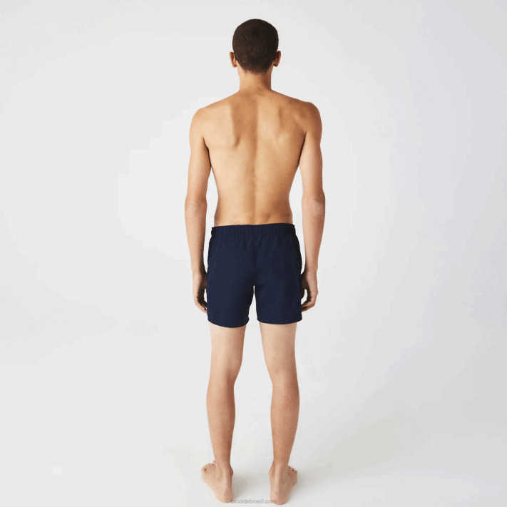 Lacoste calções de banho leves de secagem rápida homens azul marinho preto jb1 88BL541 - Image 3