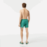 Lacoste calções de banho leves de secagem rápida homens caqui verde wij 88BL546 - Image 3
