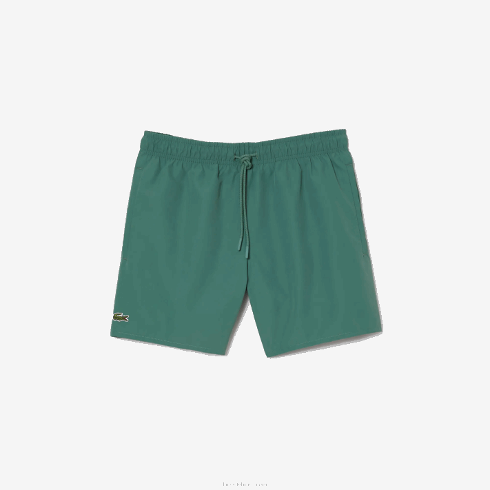 Lacoste calções de banho leves de secagem rápida homens caqui verde wij 88BL546 - Image 4