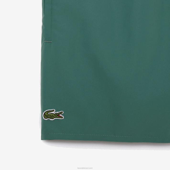 Lacoste calções de banho leves de secagem rápida homens caqui verde wij 88BL546 - Image 5