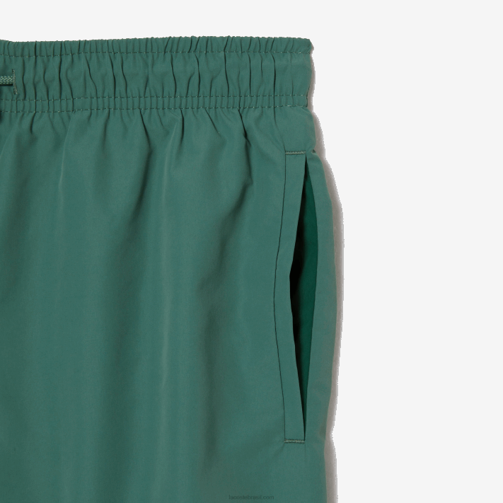Lacoste calções de banho leves de secagem rápida homens caqui verde wij 88BL546 - Image 6