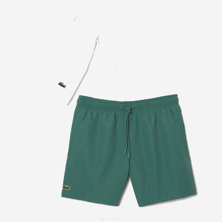 Lacoste calções de banho leves de secagem rápida homens caqui verde wij 88BL546 - Image 7