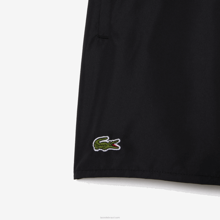 Lacoste calções de banho leves de secagem rápida homens preto verde 964 88BL534 - Image 5