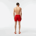 Lacoste calções de banho leves de secagem rápida homens vermelho verde 8un 88BL542 - Image 3