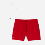 Lacoste calções de banho leves de secagem rápida homens vermelho verde 8un 88BL542 - Image 7