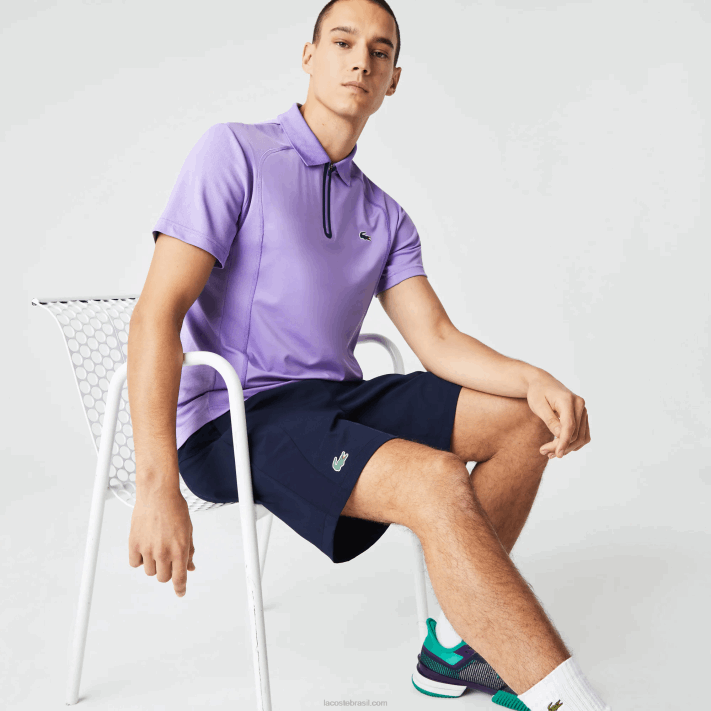 Lacoste calções de ténis desportivos de ajuste regular sem costura homens azul marinho 423 88BL1331 - Image 2