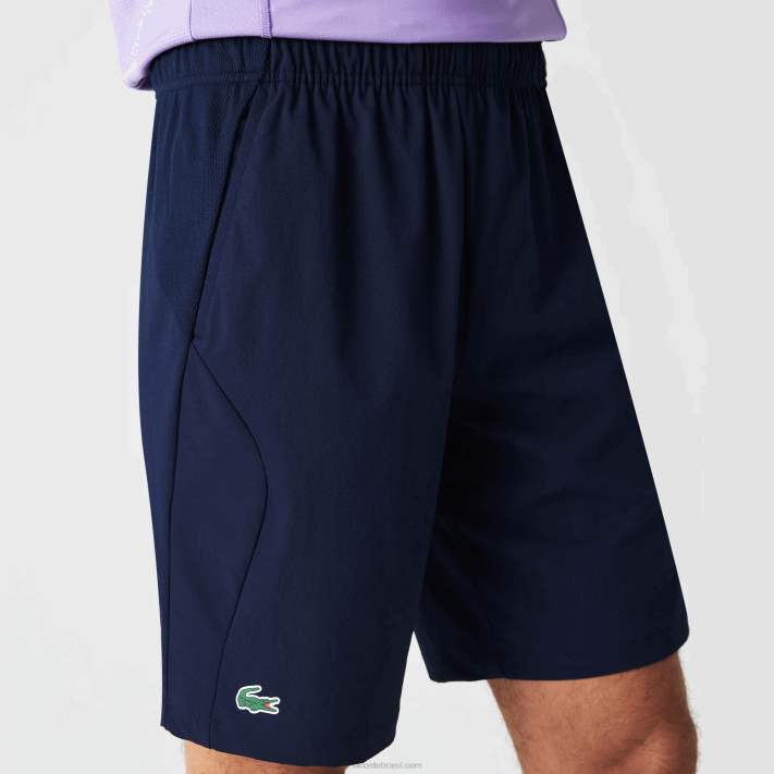 Lacoste calções de ténis desportivos de ajuste regular sem costura homens azul marinho 423 88BL1331 - Image 5